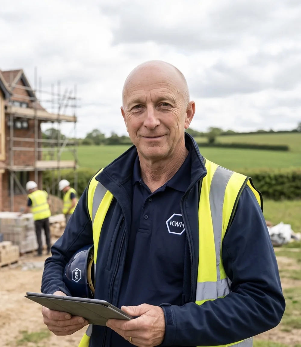 Michael Harrison on site at a KWH new build